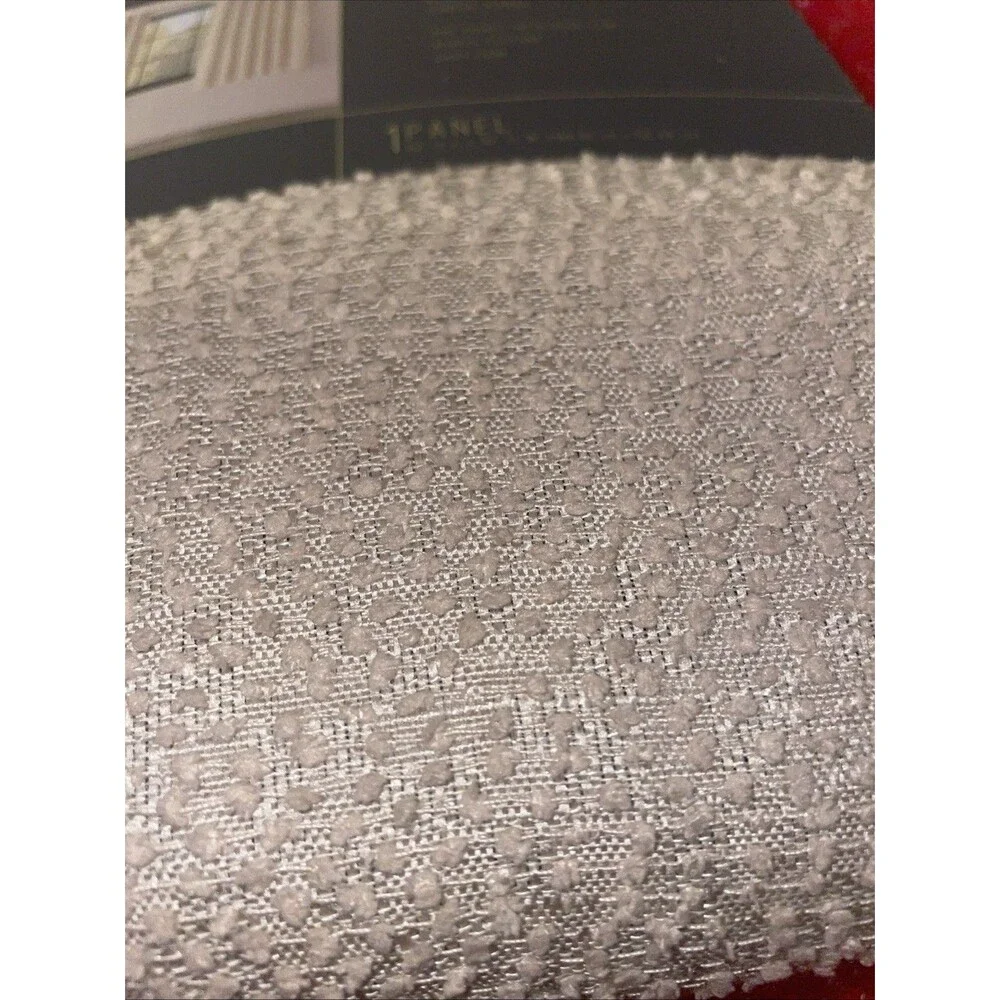 63”x52” Blackout Textured Plaid Curtain Thermal Lined Boucle Tan